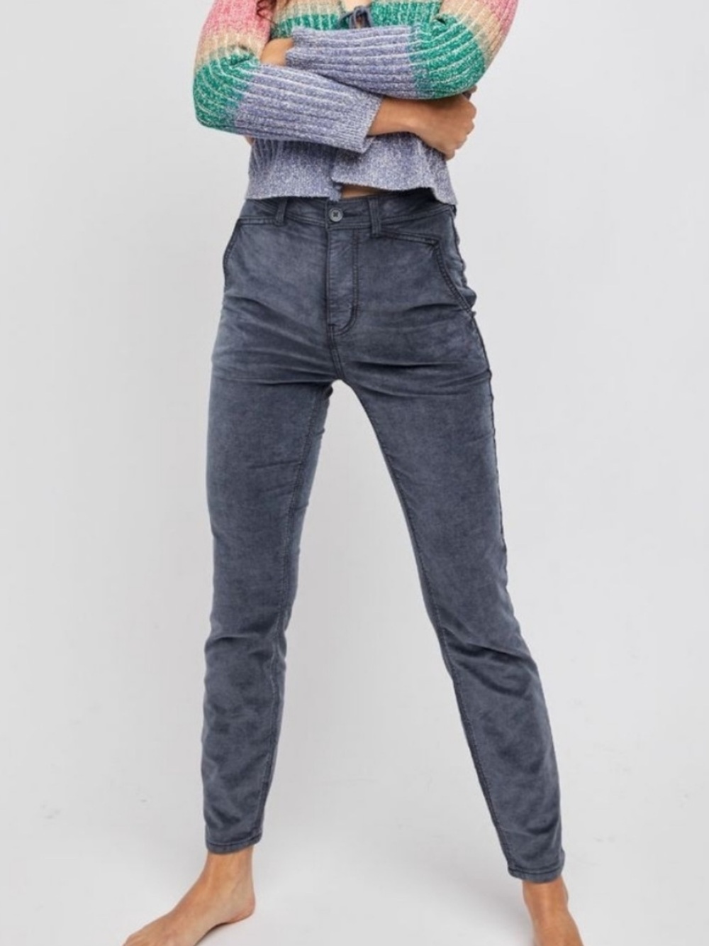We The Free | Corduroy High-Rise Straight Leg Pants - Picture 1 of 9